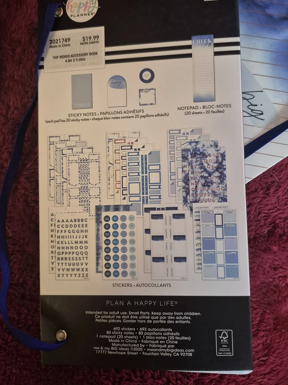 The Happy Planner Dream Big Accessory Book – Blue Gradient